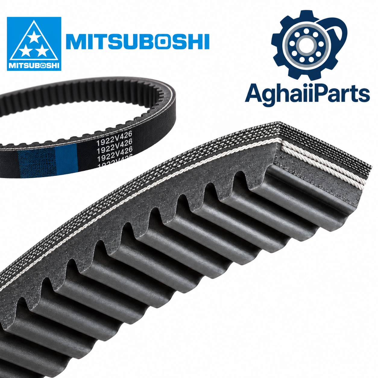 تسمه دور متغیر صنعتی 30x10x733 _ 1922V282  میتسوبوشی MBL   عرض بالای تسمه 30 میلی متر ضخامت 10 میلی متر طول بیرونی 733 میلی متر